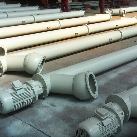 Penghantar skru tiub bijirin mendatar yang dilampirkan